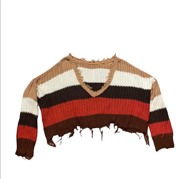 Skylar + Madison Striped Distressed Sweater - Picture 6 of 6